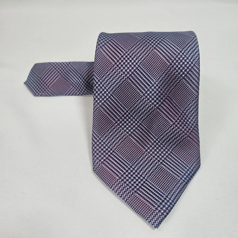 Beau Brummell Soho Men's 100% Silk‎ Plaid Necktie Hand Made